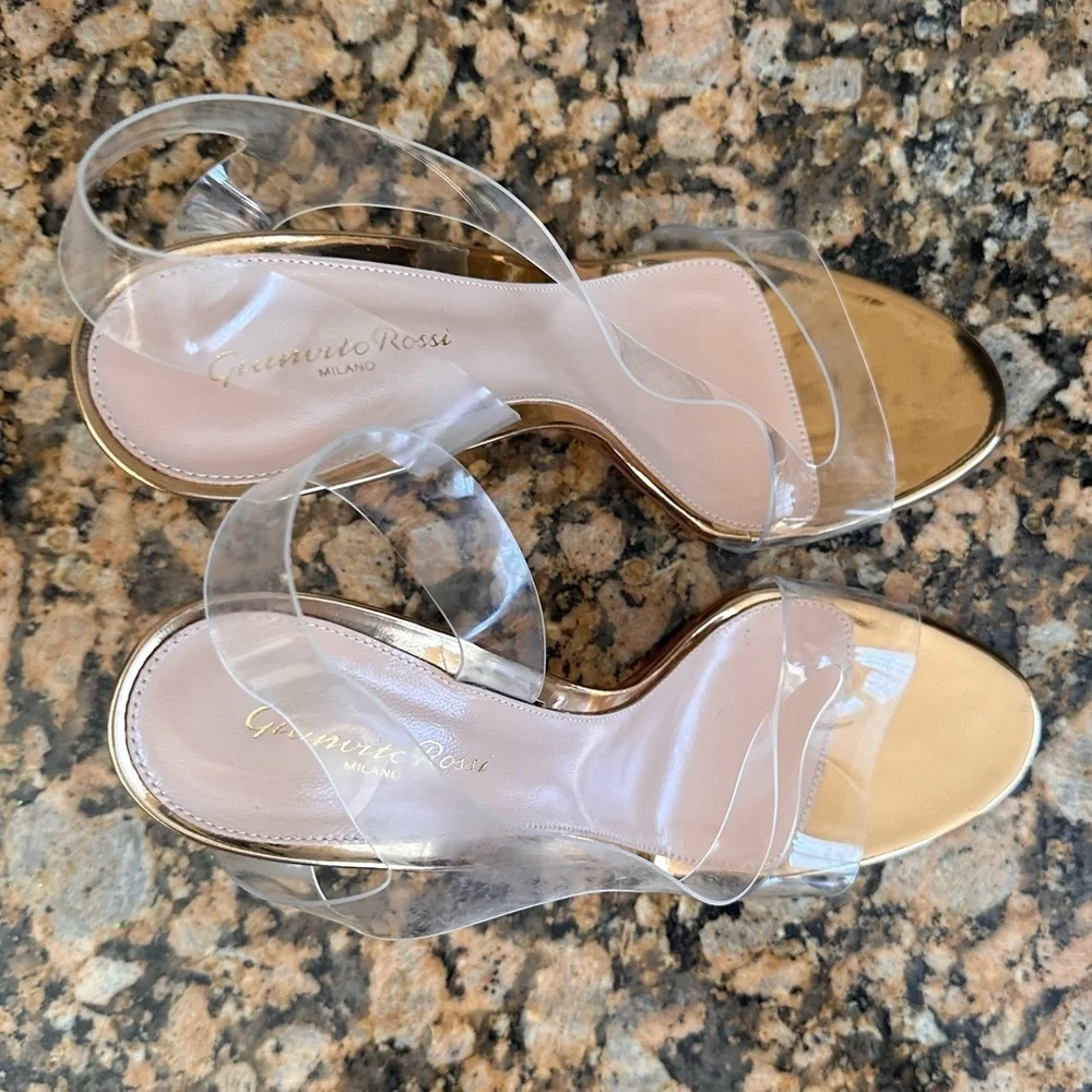 GIANVITO ROSSI Metropolis  PVC slingback sandals